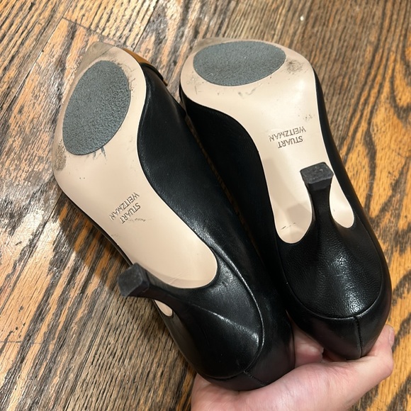 Stuart Weitzman black leather heels - Picture 7 of 9